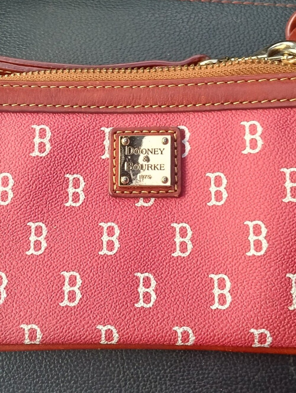 Dooney & Bourke RED Boston Red Sox Wristlet with Gold Plaque